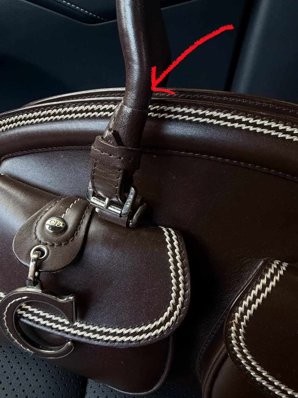 Rare Christian Dior Detective Bag Brown Leather Galliano Era C&D Charm Y2K - Picture 5 of 16